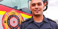 Wade Mohamed, firefighter at Ottery Fire Station, Cape Town, has been in the service for nine years. In his early twenties, he assisted with fighting a fire at a structure near his lodgings. When one of the officers on the scene encouraged him to pursue firefighting, it motivated him to pursue his current career. ‘From that day, I didn’t look back,’ he said. 15 October 2025. (Photo: Tamsin Metelerkamp)