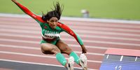 epa09385751 Patricia Mamona of Portugal competes in the Women's triple jump final during the Athletics events of the Tokyo 2020 Olympic Games at the Olympic Stadium in Tokyo, Japan, 01 August 2021.  EPA-EFE/HOW HWEE YOUNG