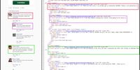 Screengrabs from the www.woolworths.co.za-grocery.store website (left) imitating a Facebook comments section, and the accompanying source code (right). Note that these comments were hard-coded, and the profile pictures sourced programmatically from a website that generates fake profiles. (Source: @jean_leroux/DFRLab)