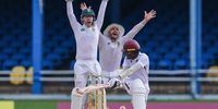 Kyle Verreynne and Aiden Markram of South Africa appeal for the wicket of Alick Athanaze of West Indies on day five of the first Test match. (Photo: Daniel Prentice/Gallo Images)