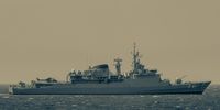 La Fragata Defensora F-41 in False Bay. Photo: Ivan Milborrow