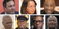 Clockwise from top: Party leaders John Steenhuisen of the DA; Patricia de Lille of Good; Gayton McKenzie of the PA; Bantu Holomisa of the UDM; Songezo Zibi of Rise Mzansi; Mzwanele Nyhontso of the PAC; and Velenkosini Hlabisa of the IFP. Photos: Brenton Geach; OJ Koloti; Frennie Shivambu; Papi Morake; Luba Lesolle; Tebogo Letsie/Gallo Images