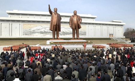 North Korea looks inward for founder's birthday, tensions ease