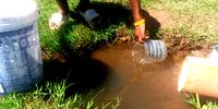 Residents have put pipes all over the rural area to direct the water so it's easier to collect with a container. Adams Mission, KwaZulu-Natal. <br>(Photo: Naledi Sikhakhane)