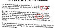 A letter dated 7 August 1972, from the Ministry of Defence to the under-secretary of state for the army, mentioning collusion in the loss of weapons. (Source: National Archives, DEFE 24/822 – UDR 1972 image 31, https://discovery.nationalarchives.gov.uk/details/r/C10960981)