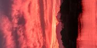 Sunset across Shemara Dam, Helderberg Village. Somerset West.
