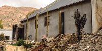 An example of one of the homes occupants started to rebuild.  Oom ‘Woeka' Jurie van Rooy’s grand-daughter says building stopped when the money ran out, “like we all did”Photo:Angus Begg