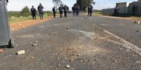 Stones strewn across a road in Mamre. (Photo: Vincent Cruywagen)