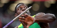 TOKYO, JAPAN - AUGUST 05: Lindon Victor of Team Grenada competes in the Men's Decathlon Javelin on day thirteen of the Tokyo 2020 Olympic Games at Olympic Stadium on August 05, 2021 in Tokyo, Japan. (Photo by Matthias Hangst/Getty Images)