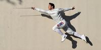 BROOKLYN, NEW YORK - MAY 19: Marcus Mepstead of Great Britain poses for a photo to mark the official announcement of the fencing team selected to Team GB for the Tokyo 2020 Olympic Games on May 19, 2021 in Brooklyn, New York. (Photo by Elsa/Getty Images for  British Olympic Association)