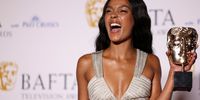 Jasmine Jobson, winner of the Supporting Actress category for "Top Boy", poses with the award at the 2024 BAFTA Television Awards in London, Britain, May 12, 2024. REUTERS/Hollie Adams     TPX IMAGES OF THE DAY