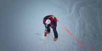 A researcher bores  into the sea ice to  collect core samples (Photo: supplied)