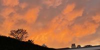 No, it’s not a fire. Just a stunning sunset over the burbs in Cape Town<br>