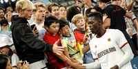 Dennis Schroder of Germany celebrates after the Men quarterfinal match between Greece and Germany of the Basketball competitions in the Paris 2024 Olympic Games, at the Bercy Arena in Paris, France, 06 August 2024.  EPA-EFE/CAROLINE BREHMAN