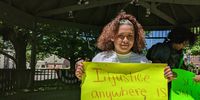 Protestors hold up placards during a Black Lives Matter demonstration in Sunbury, Pennsylvania. (Photo: supplied)