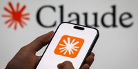 A smartphone displaying the logo of Claude, an AI language model by Anthropic.