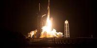 CAPE CANAVERAL, FL - APRIL 23: In this NASA handout, A SpaceX Falcon 9 rocket carrying the company's Crew Dragon spacecraft is launched on NASAs SpaceX Crew-2 mission to the International Space Station with NASA astronauts Shane Kimbrough and Megan McArthur, ESA (European Space Agency) astronaut Thomas Pesquet, and Japan Aerospace Exploration Agency (JAXA) astronaut Akihiko Hoshide onboard, Friday, April 23, 2021, at NASAs Kennedy Space Center in Florida. NASAs SpaceX Crew-2 mission is the second crew rotation mission of the SpaceX Crew Dragon spacecraft and Falcon 9 rocket to the International Space Station as part of the agencys Commercial Crew Program. Kimbrough, McArthur, Pesquet, and Hoshide launched at 5:49 a.m. EDT from Launch Complex 39A at the Kennedy Space Center to begin a six month mission onboard the orbital outpost. (Photo by Joel Kowsky/NASA via Getty Images)
