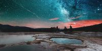 Stars over Yellowstone. An astrophotography shot at the Norris Geyser Basin, the hottest geyser basin in Yellowstone. It is located near the northwest edge of Yellowstone Caldera near Norris Junction and on the intersection of three major faults. © Mazin Alhassan, Saudi Arabia, Winner, National Awards, Landscape, 2022 Sony World Photography Awards