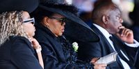 Philisiwe Buthelezi, wife of Ambassador Nathi Mthethwa at the Special Official Funeral for Ambassador Nathi Mthethwa at Siyabonga Sangweni Sport Complex on October 12, 2025 in Umfolozi, South Africa. According to media reports, Ambassador Nathi Mthethwa was found dead, in what French authorities suspect was a suicide, after falling from the 22nd floor of the Hyatt Regency Paris Étoile hotel on September 30th. (Photo: Gallo Images / Darren Stewart)