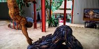 Gardens, café, sculpture precinct and art by Andries Botha. (Photo: Wanda Hennig)<br>
