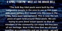 A protest is planned at the Brass Bell on Wednesday morning, 30 March, against the construction, which would see the expansion of a wooden deck over a large area surrounding the children’s tidal pool. 