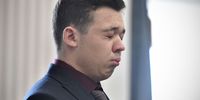 KENOSHA, WISCONSIN - NOVEMBER 19:  Kyle Rittenhouse closes his eyes and cries as he is found not guilty on all counts at the Kenosha County Courthouse on November 19, 2021 in Kenosha, Wisconsin. Rittenhouse was found not guilty of all charges in the shooting of three demonstrators, killing two of them, during a night of unrest that erupted in Kenosha after a police officer shot Jacob Blake seven times in the back while being arrested in August 2020. Rittenhouse, from Antioch, Illinois, claimed self-defense who at the time of the shooting was armed with an assault rifle.  (Photo by Sean Krajacic - Pool/Getty Images)