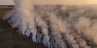 An aerial photograph of a bushfire in northern Botswana. (Photo: Martin Harvey)