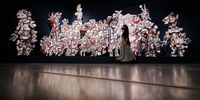 LONDON, ENGLAND - MAY 17: Jean Dubuffet: Brutal Beauty exhibition installation view at Barbican Art Gallery on May 17, 2021 in London, England. The exhibition is open to the public 17th May -  22nd August 2021. (Photo by Tristan Fewings/Getty Images for Barbican Art Gallery )