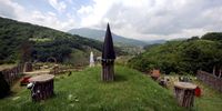 The site where Hobbit houses are located in the village of Rakova Noga, near Kresevo, Bosnia and Herzegovina, 13 June 2023. Marija Milicevic, a geological and mining engineer, and her three sisters, Vedrana, Milijana  and Valentina have built the tourist resort 'Hobbiton', based on the film series 'The Lord of the Rings' and represents a new tourist attraction in Bosnia and Herzegovina. The Milicevic sisters used natural materials for the construction of the Hobbit houses, which are also environmentally friendly. Tourists from the region and other European countries have already started visiting the village.  EPA-EFE/FEHIM DEMIR