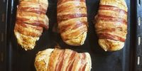 The parcels browned and ready for the oven. (Photo: Tony Jackman)