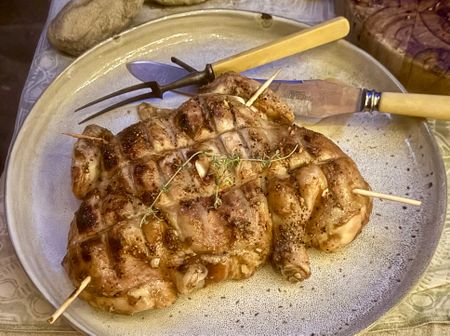 Chutney chicken flattie — a family favourite, skewered and braaied