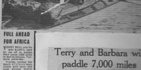 Newspaper clippings of Terry and Barbara Bell's kayak adventure. (Photo: Supplied)