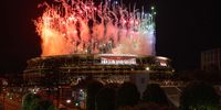 TOKYO, JAPAN - AUGUST 08: Fireworks are displayed over the Olympic Stadium during the closing ceremony of the Tokyo Olympics on August 8, 2021 in Tokyo, Japan. (Photo by Carl Court/Getty Images)