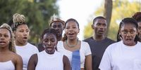 Performers sing at the 2024 Vrystaat Arts Festival on July 02, 2024 in Bloemfontein, South Africa. The Vrystaat Kunstefees, Arts Festival, Tsa-Botjhaba is one of the key arts festivals on the African continent, offering national and international work in a range of genres. The festival has been held annually for the past 23 years, making it a well-established regional event. It showcases various artistic disciplines, including visual arts, music, dance, theatre, and literature.. (Photo by Gallo Images/Alet Pretorius)