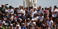 Tennis - Italian Open - Foro Italico, Rome, Italy - May 13, 2024 General view of a statue near the stands during the round of 34 match between Russia's Andrey Rublev and France's Alexandre Muller REUTERS/Guglielmo Mangiapane