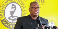 Premier Panyaza Lesufi briefs members of the media to update the public on the interim report into the investigation at Tembisa Hospital on 29 September 2025. (Photo: Jairus Mmutle / GCIS)