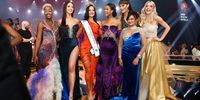 PRETORIA, SOUTH AFRICA - AUGUST 13: Thuso Mbedu, R'Bonney Nola Gabrial, Natasha Joubert, Ndavi Nokeri, Jo Ann Strauss, Devi Sankaree and Leandie du Randt at the 2023 Miss South Africa Final at SunBet Arena on August 13, 2023 in Pretoria, South Africa. The national beauty pageant selects South African representatives to compete in one of the Big Four international beauty pageants Miss Universe, and also selects another representative to participate in Sub-major international pageant Miss Supranational. (Photo by Gallo Images/Luba Lesolle)