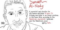 Journalist Sameeh Al-Nady. (Illustration: X, Gianluca Costantini @channeldraw)