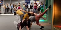 Dancers perform as a human sculpture during the opening event of the international PLACCC Festival at the Ferenciek tere metro station in Budapest, Hungary, 03 September 2019. Performers often use urban spaces or unusual venues to interpret the relationship between bodies and objects during the art festival.  EPA-EFE/Szilard Koszticsak 