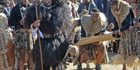 Zulu King Misuzulu KaZwelithini enters the kraal in Kwakhangelamankengane on 20 August 2022 in Nongoma, South Africa. (Photo: Gallo Images / City Press / Tebogo Letsie)