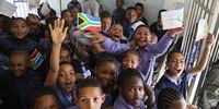 “Mandela fought for our freedom, freedom means we can do anything we want,” said one of the learners, Henricia Strauss (12) who is in Grade 6. Photo: Leila Dougan.