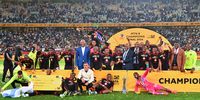 Orlando Pirates celebrate after winning the MTN8 during the MTN8, Final match between Orlando Pirates and Stellenbosch FC at Moses Mabhida Stadium on October 05, 2024 in Durban, South Africa. (Photo by Alche Greeff/Gallo Images)