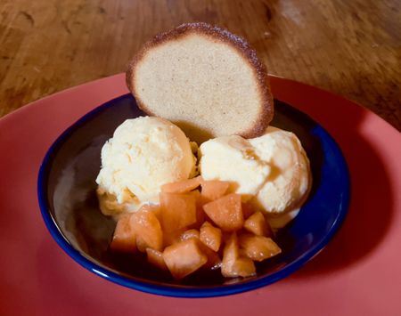 What’s cooking today: Cardamom ice cream with a cinnamon tuile