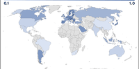 The proportion of deaths from imported fine particulate matter and ozone pollution in G20 countries, where darker colors reflect a greater proportion of deaths. Credit: AGU