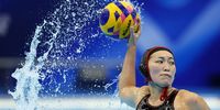 Eruna Ura of Japan in action in the Women's Water Polo 13/14 placement match between China and Japan during the World Aquatics Championships 2023 in Fukuoka, Japan, 24 July 2023.  EPA-EFE/KIYOSHI OTA