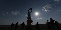 A silhouette image of the team as they work on the lineout. The lineout is a means of restarting play after the ball has gone off the field of play at the side. (Photo: Shiraaz Mohamed)