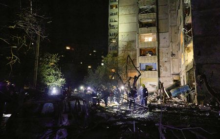 Russia strikes apartment block in Kharkiv; Kyiv air defence units destroy 71 Russian drones