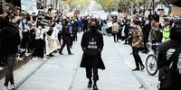 A protester wears a shirt with the words 'I cant Breathe' on June 06, 2020 in Melbourne, Australia. Events across Australia have been organised in solidarity with protests in the United States following the killing of an unarmed black man George Floyd at the hands of a police officer in Minneapolis, Minnesota and to rally against aboriginal deaths in custody in Australia. (Photo by Darrian Traynor/Getty Images)