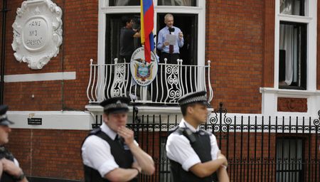Assange berates United States from Ecuador embassy balcony