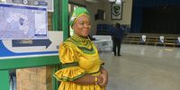 Gwen Malegwale Ramokgopa ANC Treasurer-General waits to cast her vote on the opening day of special votes at Kyalami Preparatory School 27 May 2024.(Photo: Felix Dlangamandla)